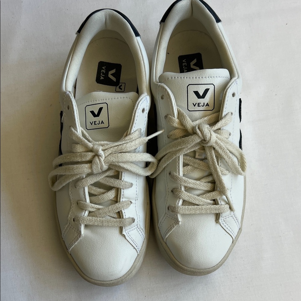 Veja Off-White and Black Sneakers